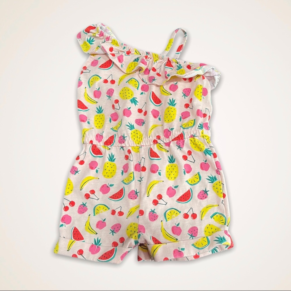 Pink fruit printed Tutti fruity cutie bootie Romper size 12 Months